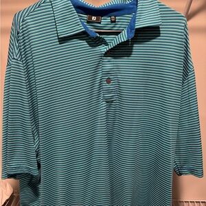 FootJoy Men's Blue Striped Polo Shirt